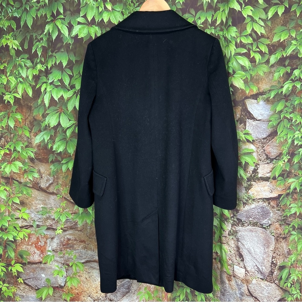 FLEURETTE Mid-Length Black Loro Piana Wool Top Coat, 10 - Picture 6 of 15